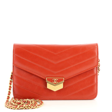 Chanel Medal Envelope Wallet on Chain Chevron Calfskin
