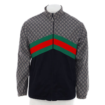 Gucci Men's Giacca Windbreaker Jacket GG Polyester and Cotton Blend