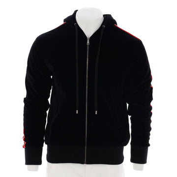 Gucci Men's Zip Up Hoodie Embroidered Velvet