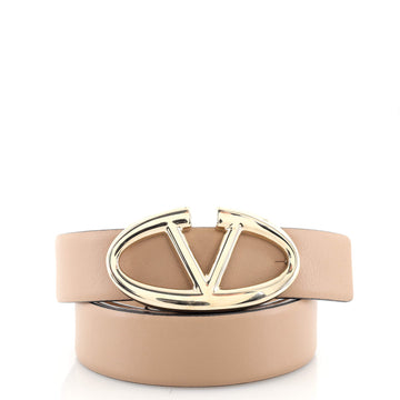 Valentino Logo Platino Belt Leather Medium