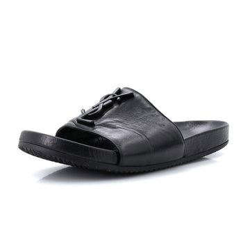 Saint Laurent Women's Monogram Jimmy Joan Slide Sandals Leather