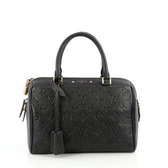 Louis Vuitton Speedy Bandouliere NM Handbag Monogram Empreinte Leather 25 black