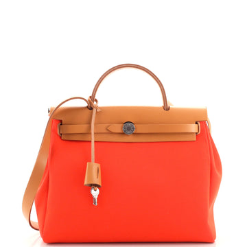 Hermes Herbag Zip Leather and Toile 31