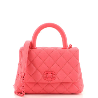 Chanel Coco Top Handle Bag Quilted Caviar Extra Mini