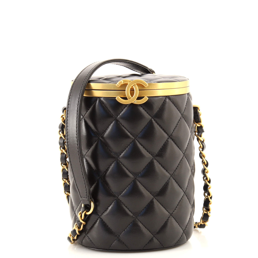 Chanel Crown Box Vanity Bag Quilted Lambskin Small Black 1717916