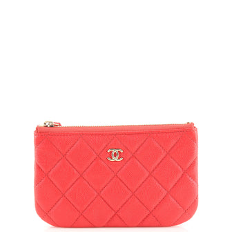Chanel Classic O Case Pouch Quilted Caviar Mini