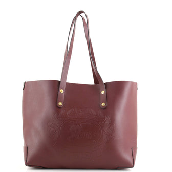 Burberry Crest Shopping Tote Leather Large