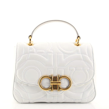 Salvatore Ferragamo Gancini Turnlock Flap Bag Gancini Quilted Leather Medium