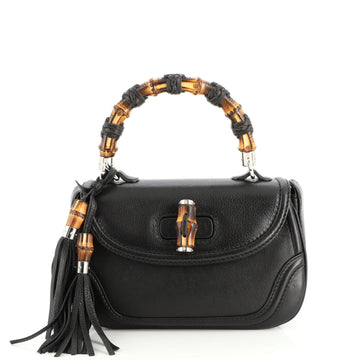 Gucci New Bamboo Top Handle Bag Leather Large