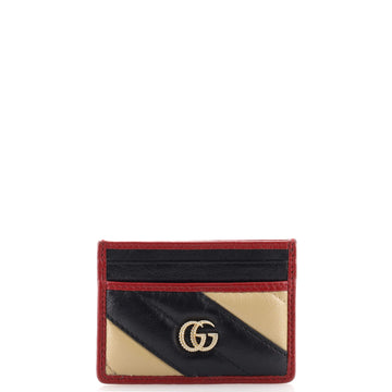 Gucci GG Marmont Card Holder Diagonal Quilted Leather