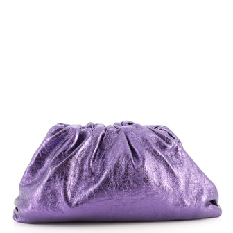 Bottega Veneta The Pouch Crinkled Metallic Leather