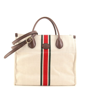 Gucci Foldable Web Tote Canvas Small