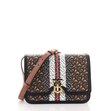 Burberry TB Flap Bag Monogram E-Canvas Medium