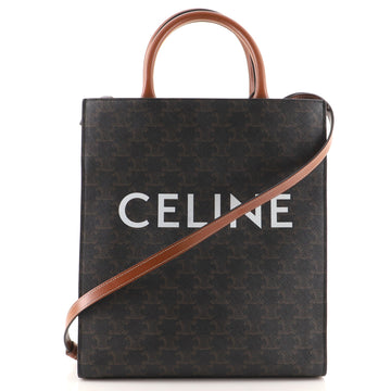 Celine Vertical Cabas Tote Triomphe Coated Canvas Small