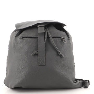 Bottega Veneta Drawstring Flap Backpack Leather Large