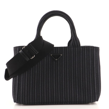 Prada Canapa Convertible Tote Printed Canvas Mini