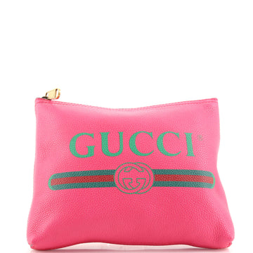 Gucci Zipped Pouch Printed Leather Small