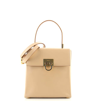 Salvatore Ferragamo Gancini Convertible Top Handle Bag Leather Mini