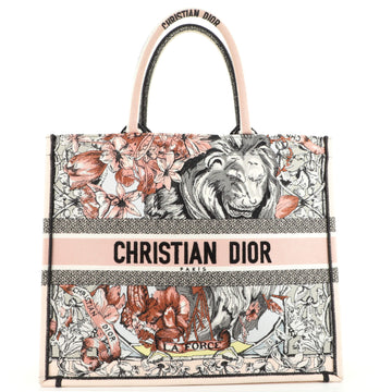 Christian Dior Book Tote Embroidered Canvas Large
