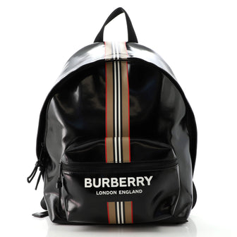 Burberry Logo Backpack Printed Coated Canvas Large