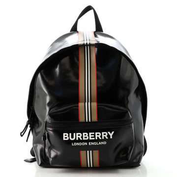 Burberry Logo Backpack Printed Coated Canvas Large