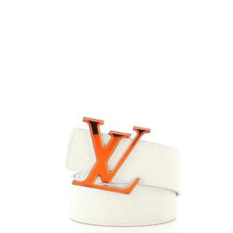 Louis Vuitton White/Orange Leather LV Prism Belt 95CM Louis Vuitton