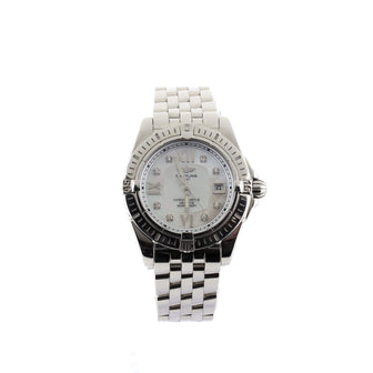 Breitling Cockpit Quartz Watch Stainless Steel with Mother of Pearl and Diamond Markers 32