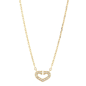 Cartier C Heart de Cartier Pendant Necklace 18K Yellow Gold with Pave Diamonds