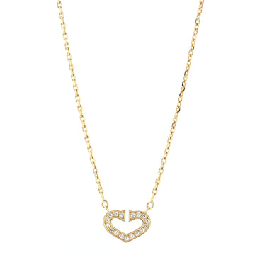 Cartier C Heart de Cartier Pendant Necklace 18K Yellow Gold with Pave Diamonds
