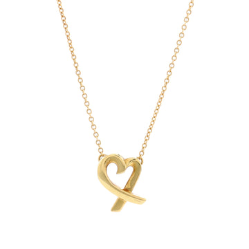 Tiffany & Co. Paloma Picasso Loving Heart Pendant Necklace 18K Yellow Gold