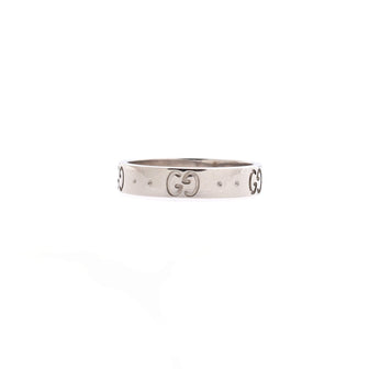 Gucci Icon Band Ring 18K White Gold 4mm