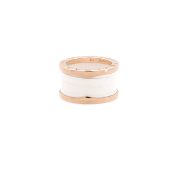 Bvlgari B.Zero1 Three Band Ring 18K Rose Gold and Ceramic
