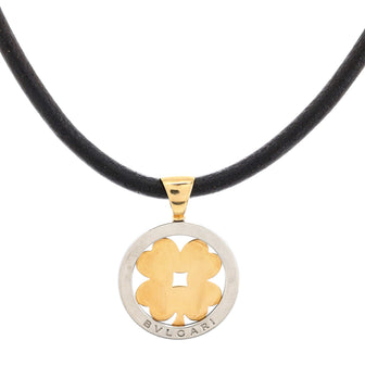 Bvlgari Tondo Clover Pendant Necklace Pendant & Charms Stainless Steel with 18K Yellow Gold