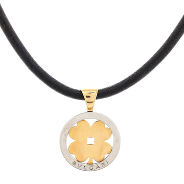 Bvlgari Tondo Clover Pendant Necklace Pendant & Charms Stainless Steel with 18K Yellow Gold