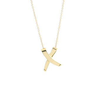 Tiffany & Co. Paloma Picasso Graffiti X Pendant Necklace 18K Yellow Gold Small