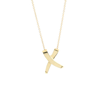Tiffany & Co. Paloma Picasso Graffiti X Pendant Necklace 18K Yellow Gold Small