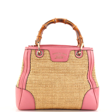 Gucci Bamboo Shopper Tote Straw Small