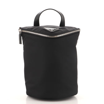 Prada Triangle Zip Sling Backpack Re-Nylon with Leather