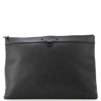 Louis Vuitton Discovery Pochette Monogram Shadow Leather GM