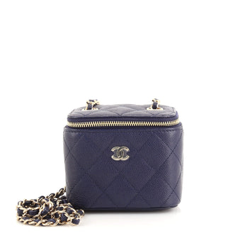 Chanel Classic Vanity Case with Chain Quilted Caviar Mini