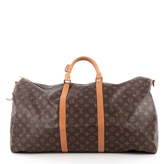 Louis Vuitton Keepall Bandouliere Bag Monogram Canvas 60 brown
