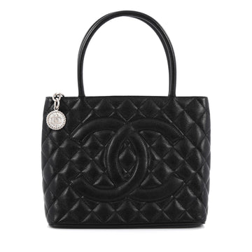 Chanel Medallion Tote Quilted Caviar Black