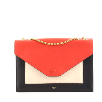 Celine Pocket Envelope Shoulder Bag Leather Medium