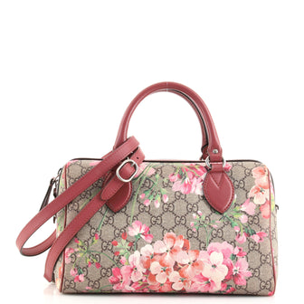 Gucci Convertible Boston Bag Blooms Print GG Coated Canvas Small