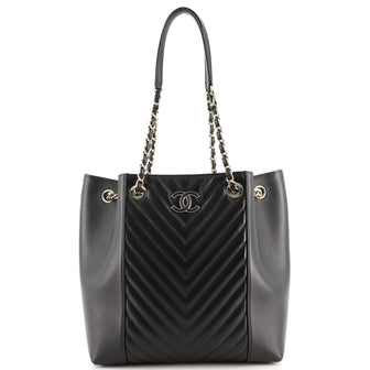 Chanel CC Accordion Bucket Bag Chevron Lambskin