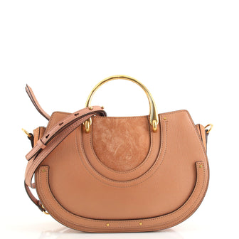 Chloe Pixie Double Handle Bag Leather with Suede Medium