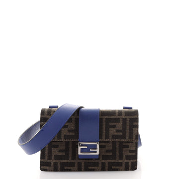 Fendi Baguette Crossbody Bag Zucca Canvas with Leather