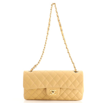 Chanel Classic Single Flap Bag Quilted Lambskin East West