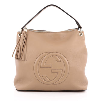 Gucci Soho Convertible Hobo Leather Large Neutral