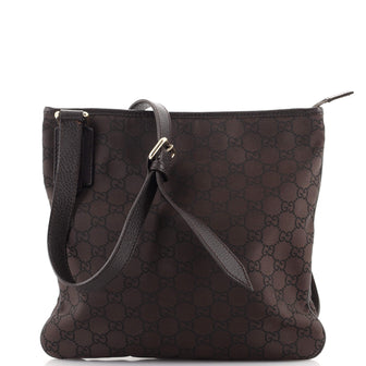 Gucci Zip Top Messenger Bag (Outlet) GG Nylon Medium